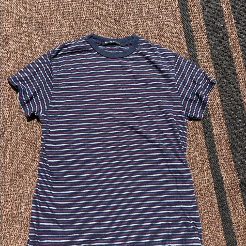 Brandy Melville Navy and Red Striped Tee
